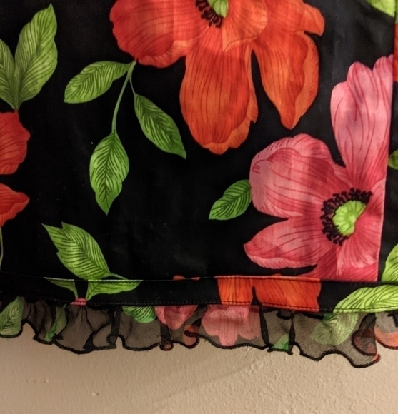 Spenser Jeremy Floral Dress Bright Pretty Ruffled Hem 10 Cotton Spandex - Picture 3 of 6